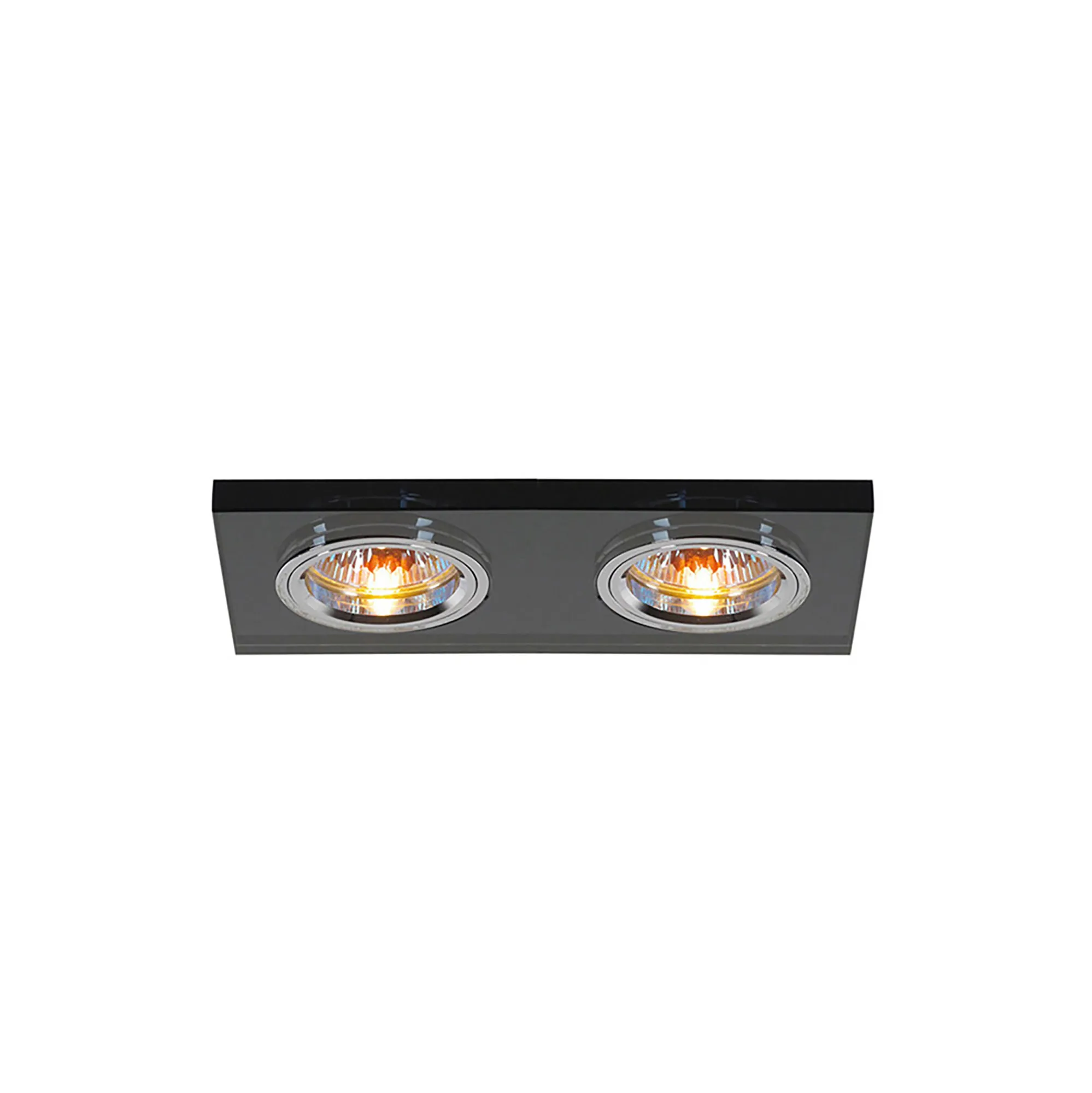 IL30807BL  Crystal Dual Head Downlight Rectangle Rim Only Black